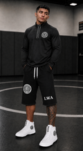 Lugo Black & White Cut-Off Joggers