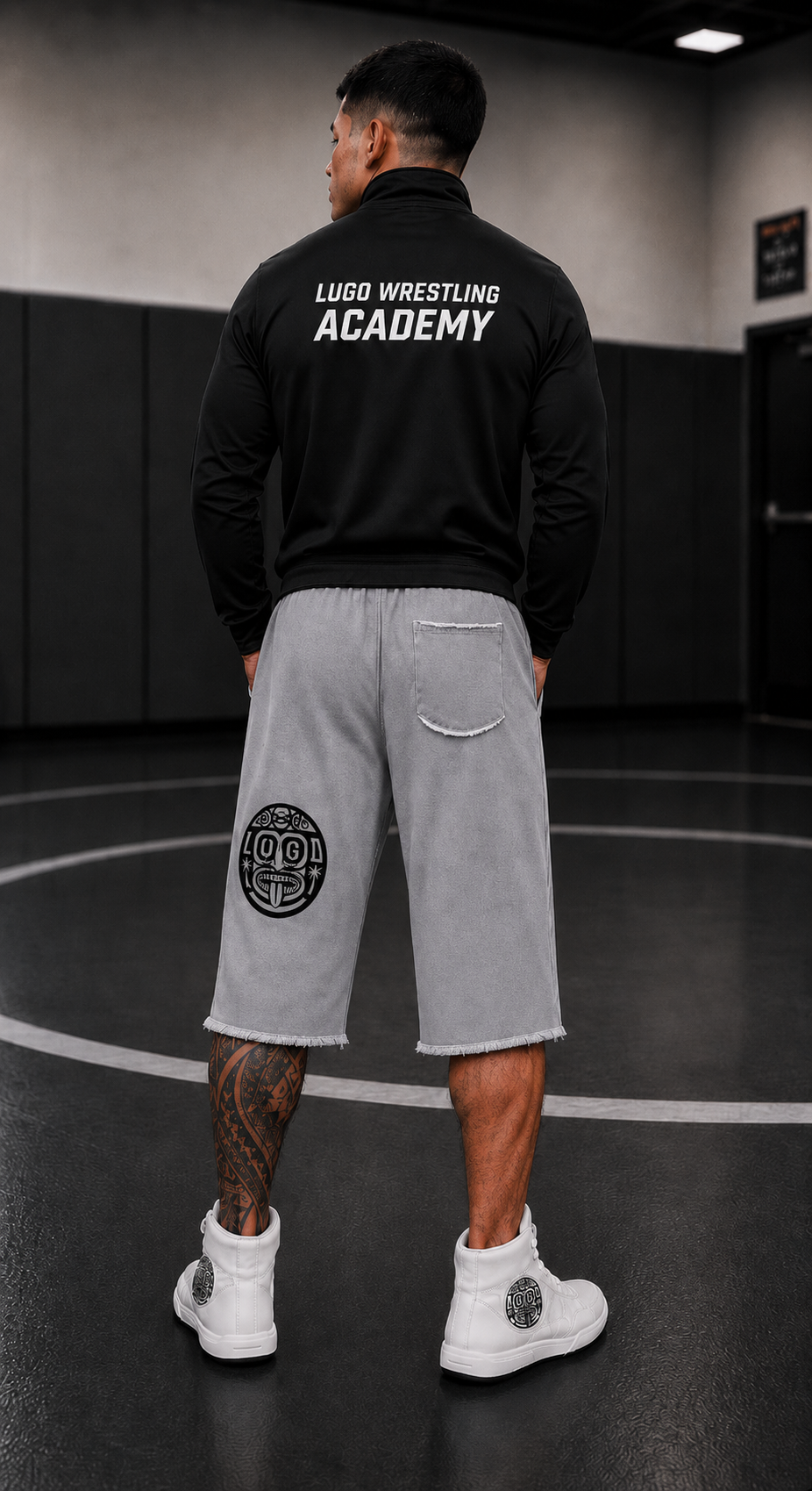 Lugo Grey & Black Cut-Off Joggers