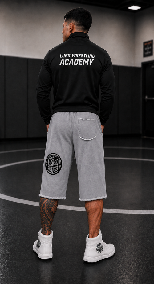 Lugo Grey & Black Cut-Off Joggers