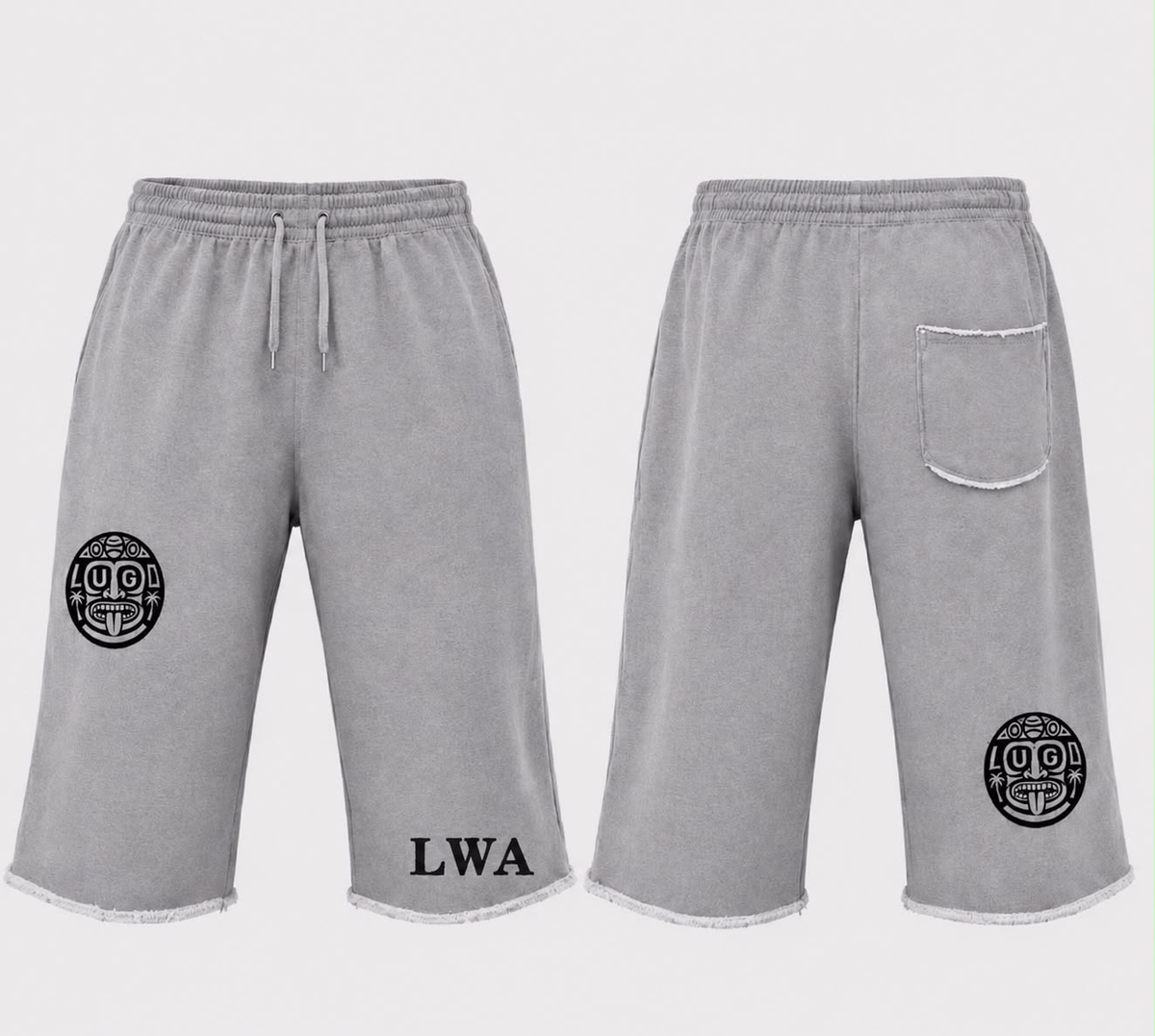 Lugo Grey & Black Cut-Off Joggers