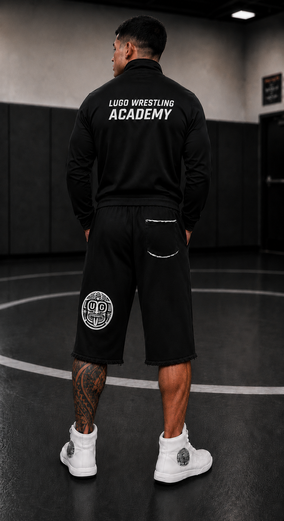 Lugo Black & White Cut-Off Joggers
